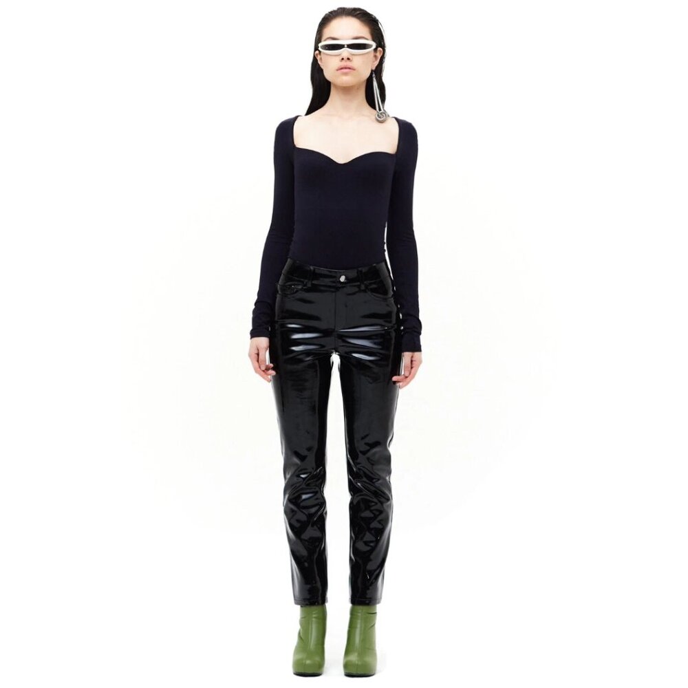 NWT Simon Miller Vegan Leather Straight Leg Pants Avant Garde Luxury Cybercore